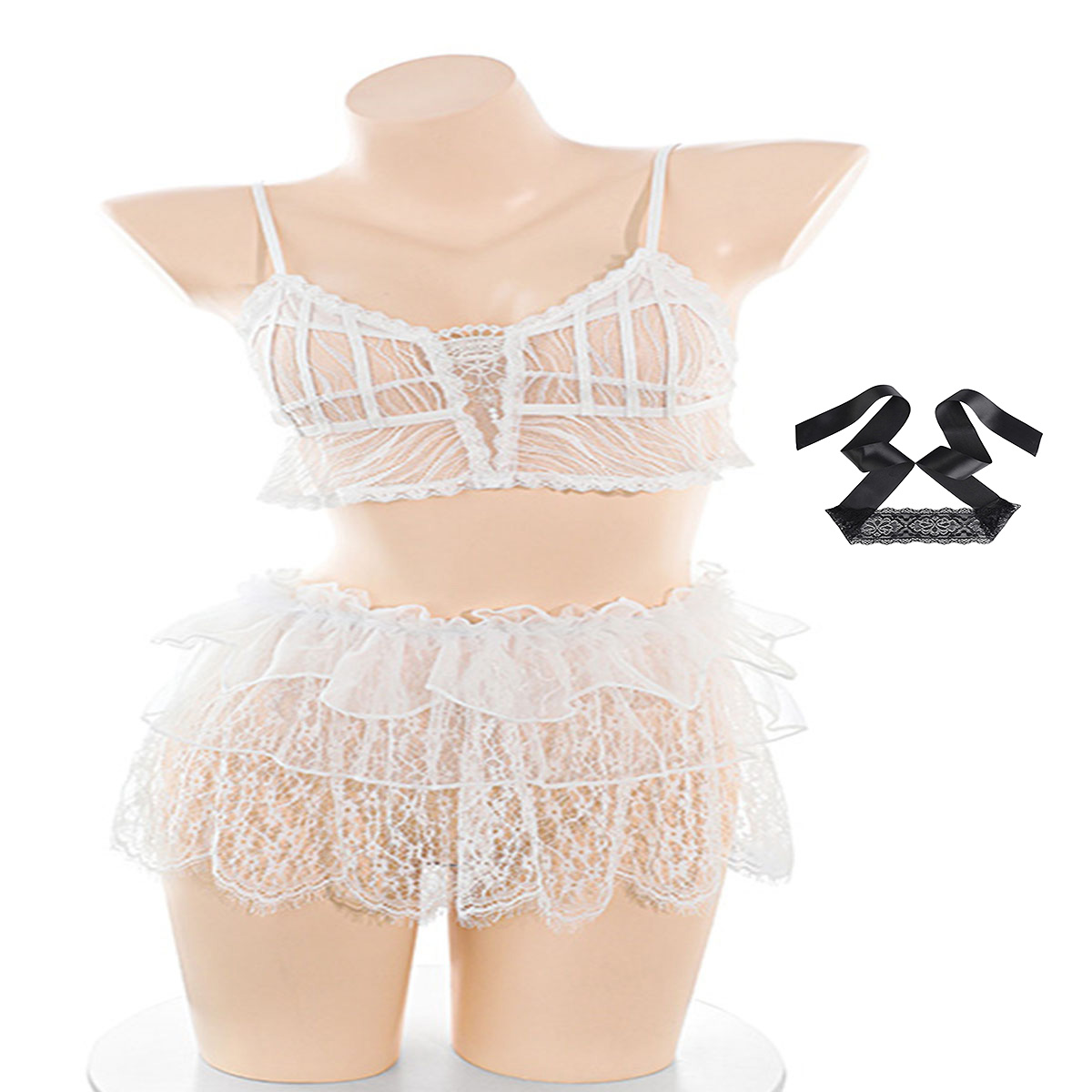 Lace Bralette Set - LISM Kadınlar İçin Tatlı Şeffaf Dantel