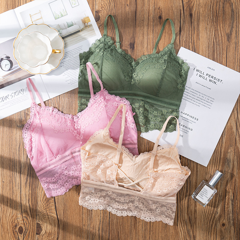 Lace Bralette Set - 3D seksi dantel iç çamaşırı dikişsiz